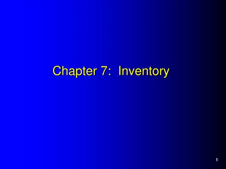 chapter 7 inventory