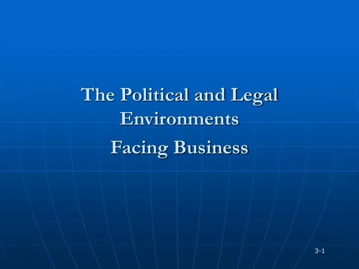 the political and legal environments facing business