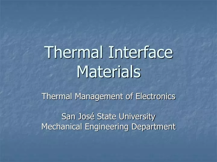 thermal interface materials