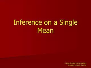 Inference on a Single Mean