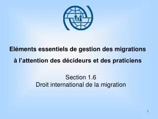 Eléments essentiels de gestion des migrations à l’attention des décideurs et des praticiens