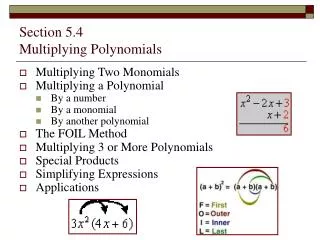 Section 5.4 Multiplying Polynomials