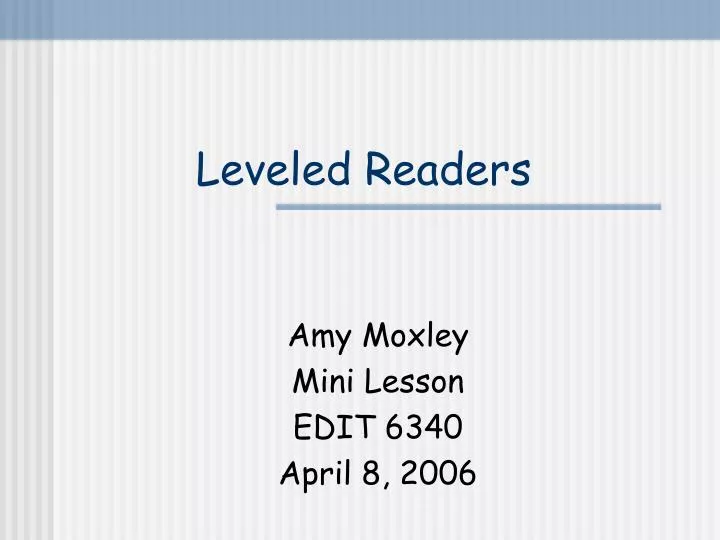 leveled readers