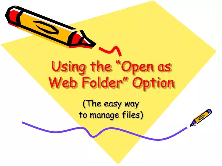using the open as web folder option