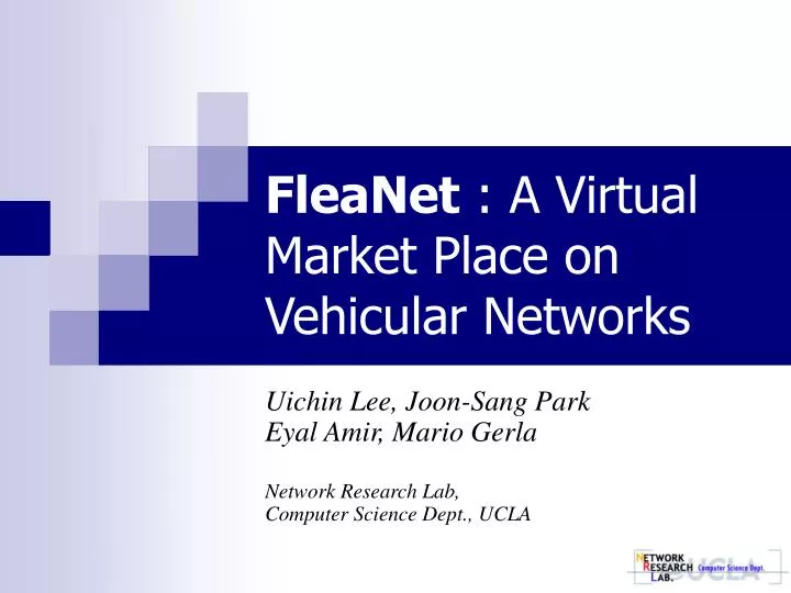 fleanet a virtual market place on vehicular networks