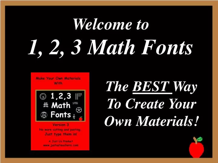 welcome to 1 2 3 math fonts