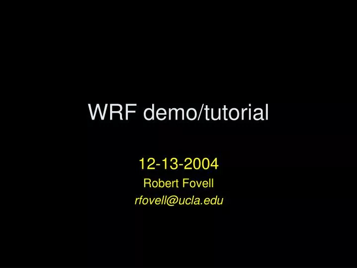 wrf demo tutorial