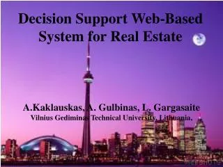 Decision Support Web-Based System for Real Estate
