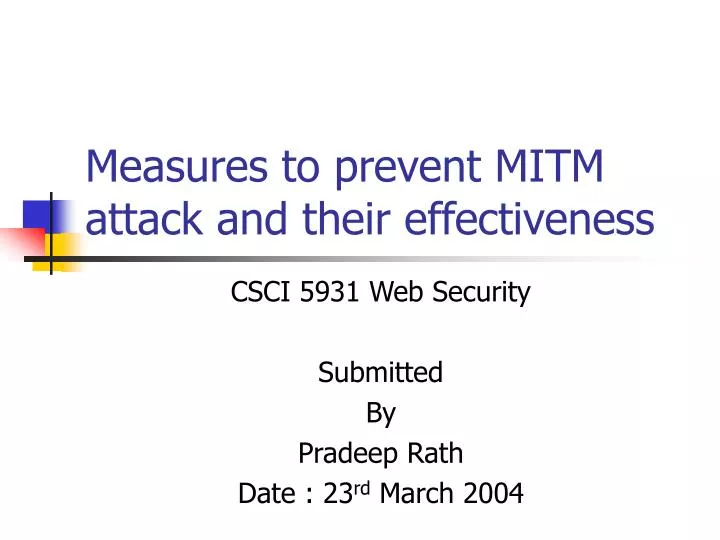 measures to prevent mitm attack and their effectiveness