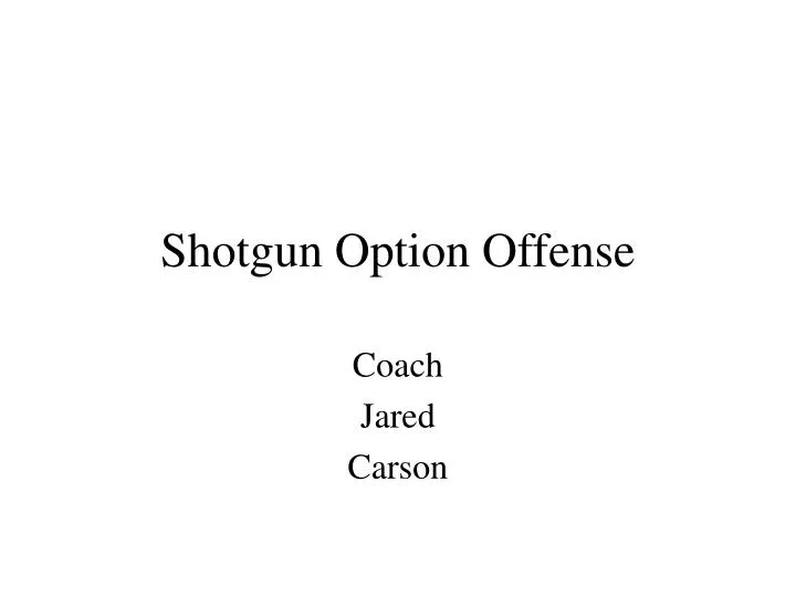 shotgun option offense