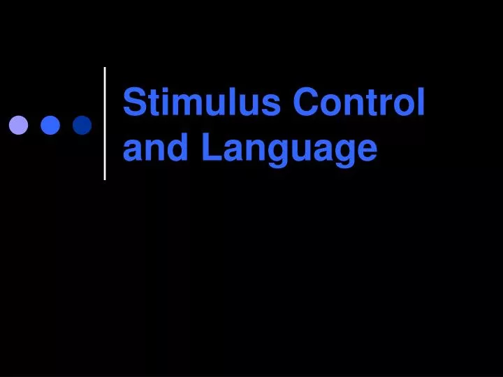 stimulus control and language