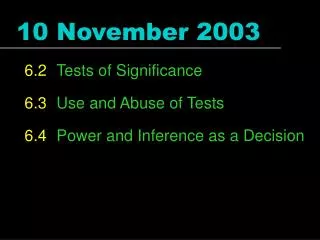 10 November 2003