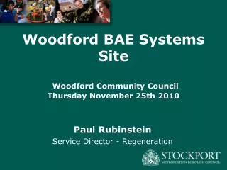 Woodford BAE Systems Site Woodford Community Council Thursday November 25th 2010