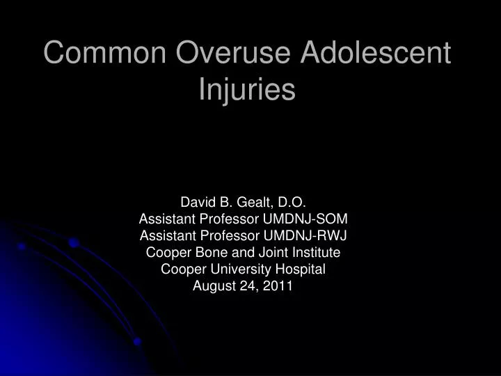 common overuse adolescent injuries