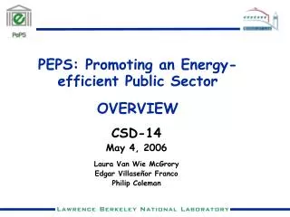 PEPS: Promoting an Energy-efficient Public Sector OVERVIEW