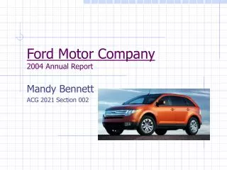 Ford Motor Company 2004 Annual Report