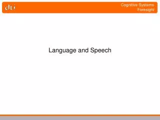 Language and Speech