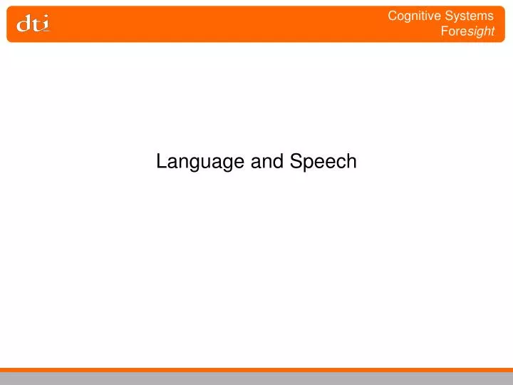 language and speech