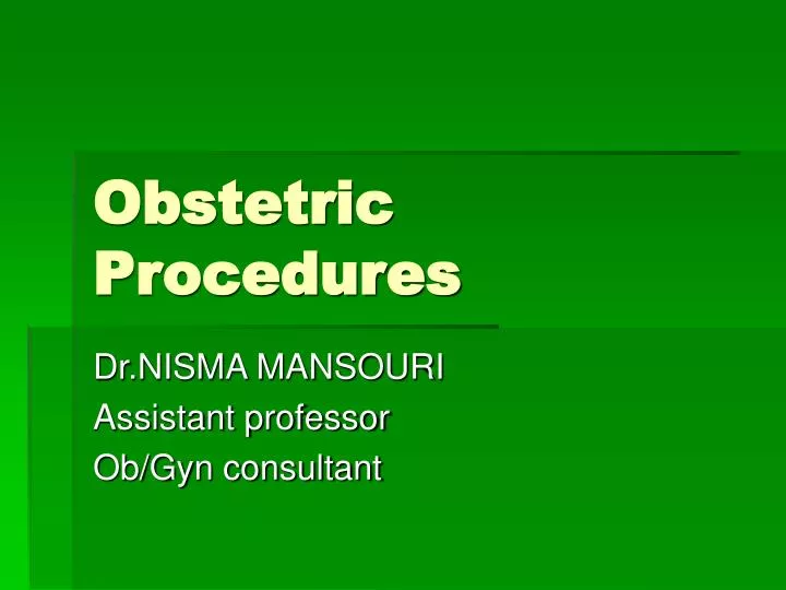 obstetric procedures