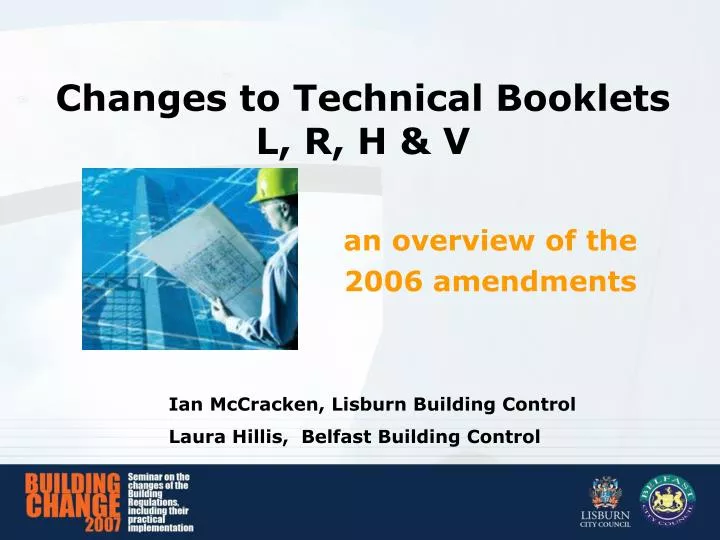 changes to technical booklets l r h v