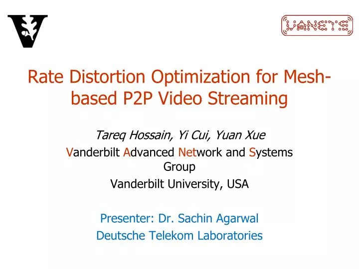 rate distortion optimization for mesh based p2p video streaming
