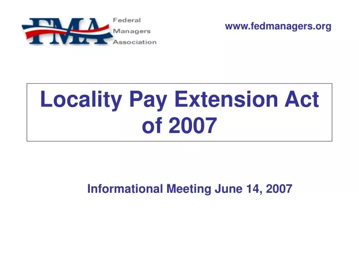 locality pay extension act of 2007