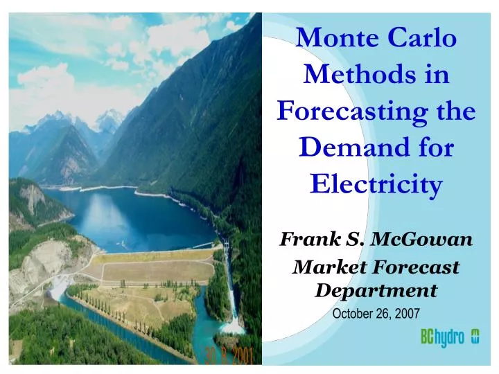 monte carlo methods in forecasting the demand for electricity