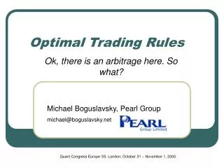 Optimal Trading Rules