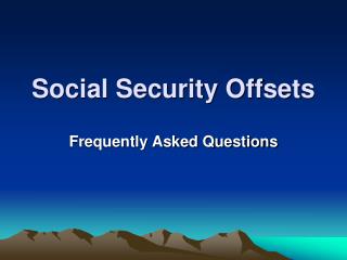 Social Security Offsets