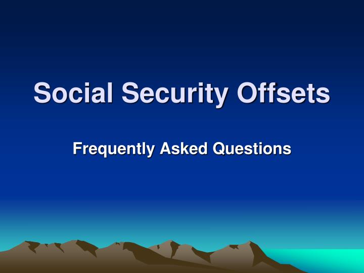 social security offsets