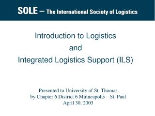 SOLE – The International Society of Logistics