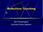 Reflective Teaching - slide 1