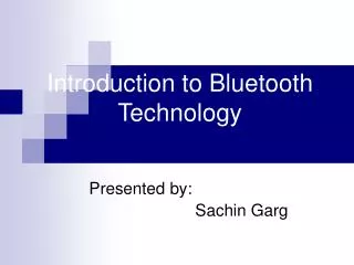 Introduction to Bluetooth Technology