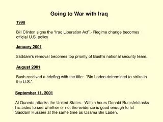Going to War with Iraq
