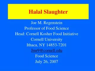 Halal Slaughter