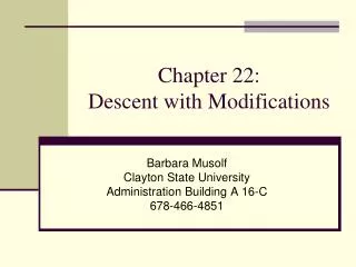 Chapter 22: Descent with Modifications