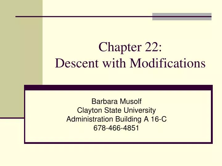 chapter 22 descent with modifications