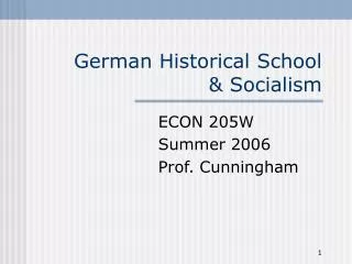 German Historical School &amp; Socialism