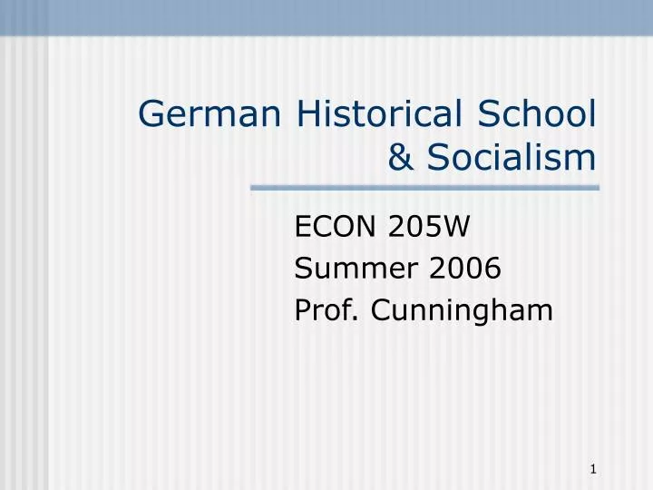 german historical school socialism