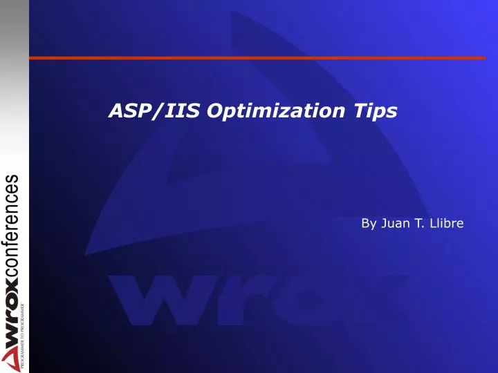 asp iis optimization tips