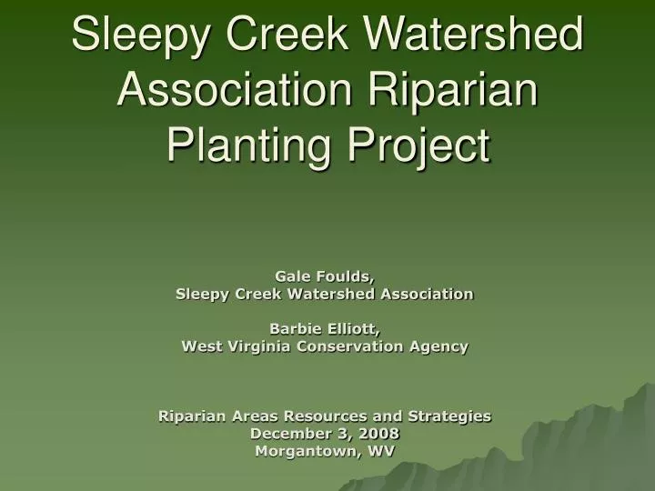 sleepy creek watershed association riparian planting project
