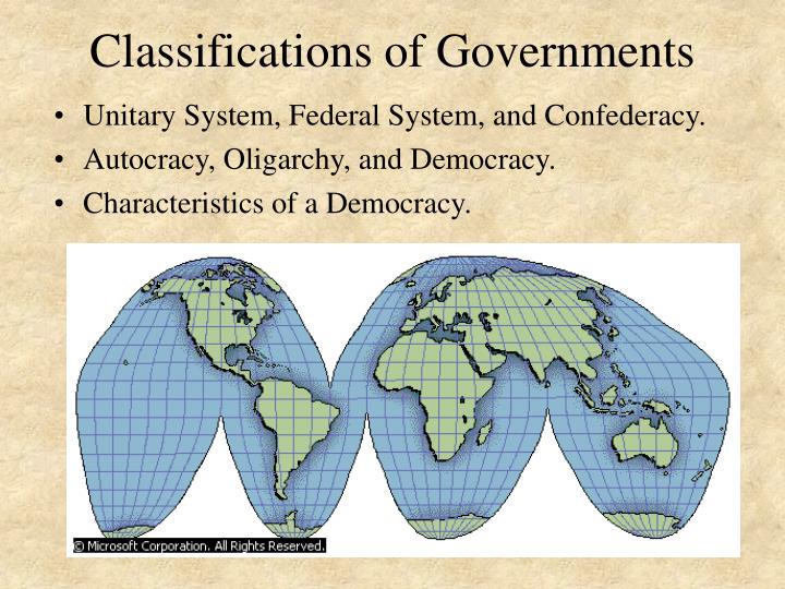 classifications of governments
