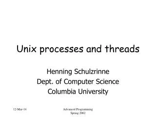 Unix processes and threads