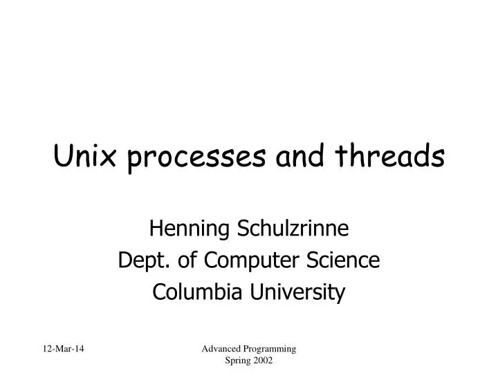 unix processes and threads