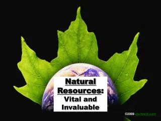 Natural Resources : Vital and Invaluable