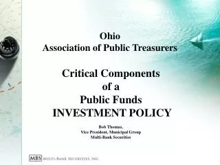 Ohio Association of Public Treasurers