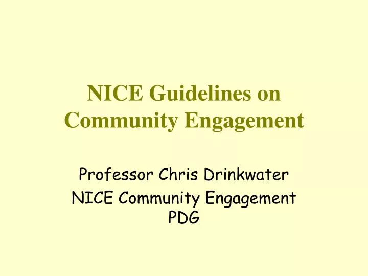 nice guidelines on community engagement
