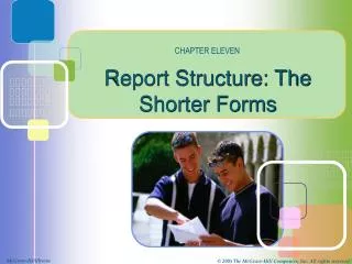 Report Structure: The Shorter Forms