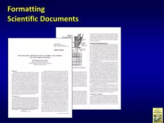 Formatting Scientific Documents