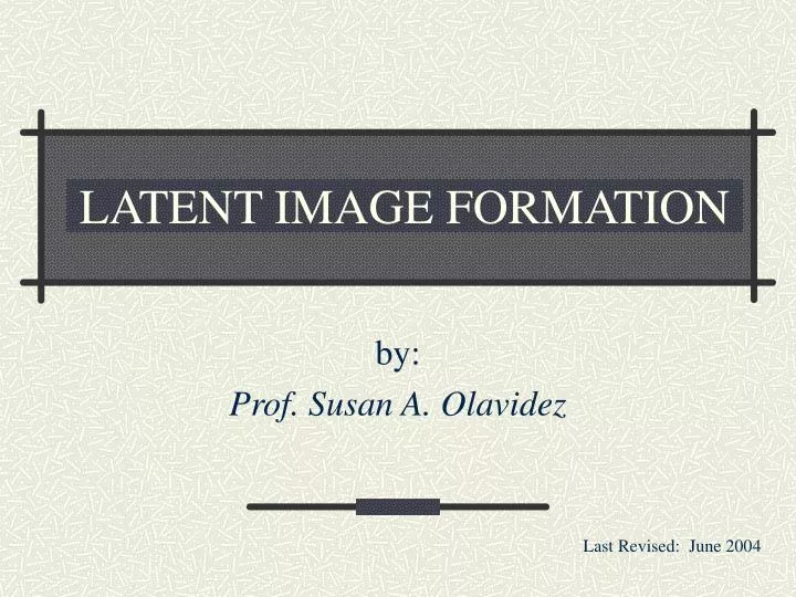 latent image formation